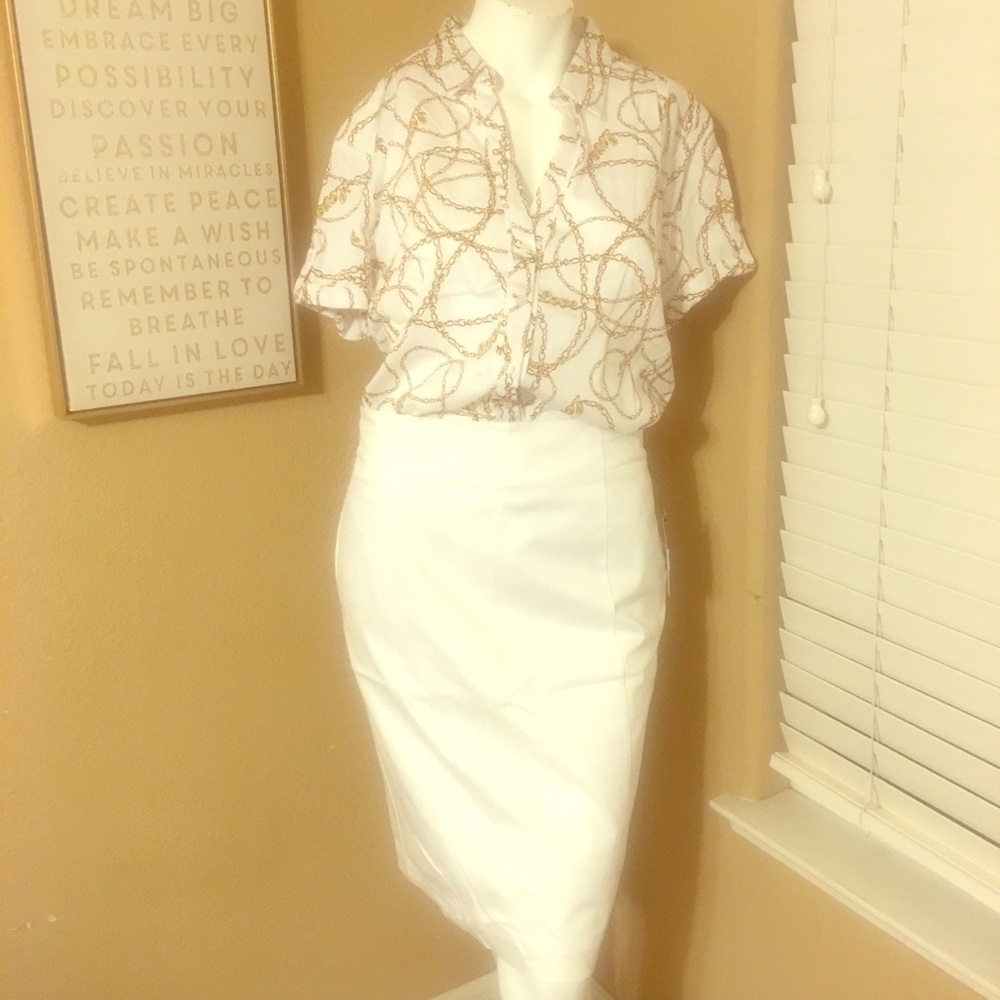 Chain link short sleeve button down